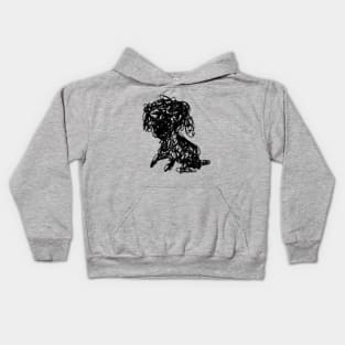 [BoutBoutBout] One Take Painting_Black Poodle "Haeduk" Kids Hoodie